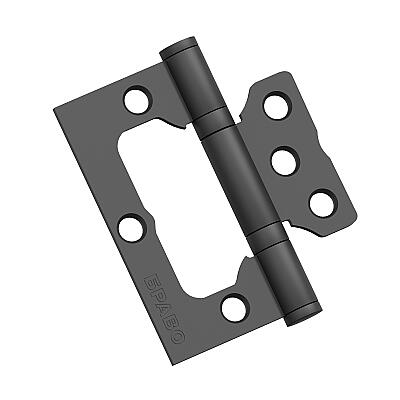 Петля без врезки стальная Bravo F-4-2BB 75*64*2,5 (универс.) (цвет SB МатЧерный)