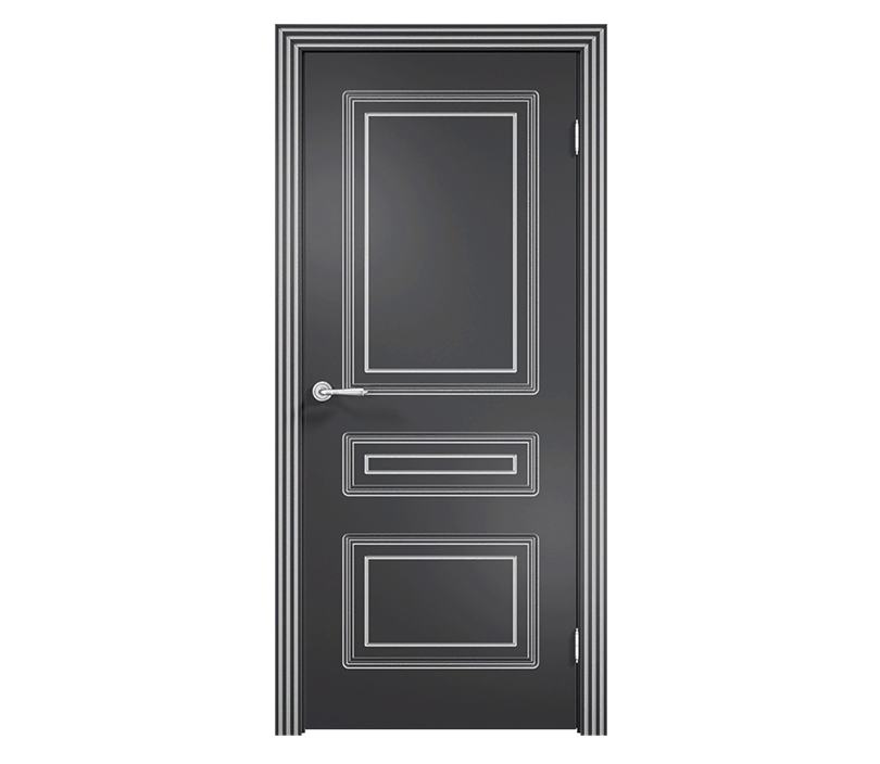 Дверь межкомнатная глухая Милан ДГ3 с патиной серая