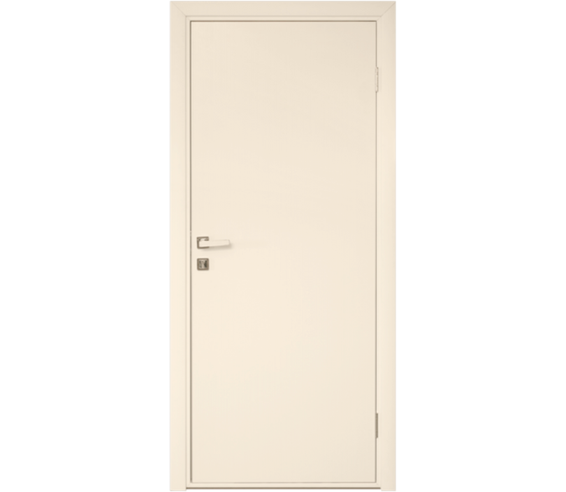 Влагостойкая дверь ПВХ EtaDoor глухая кремовая одностворчатая с ПВХ кромкой