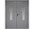 Влагостойкая дверь ПВХ EtaDoor с окном серая двухстворчатая с алюминиевой кромкой