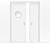 Дверь пенал раздвижная встроенная в стену двухстворчатая белая с иллюминатором