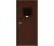 Влагостойкая дверь ПВХ EtaDoor с передаточным окном коричневая одностворчатая с ПВХ кромкой