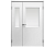 Влагостойкая дверь ПВХ EtaDoor с окном белая полуторастворчатая с ПВХ кромкой